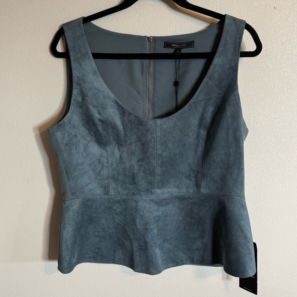 Suede Peplum Top